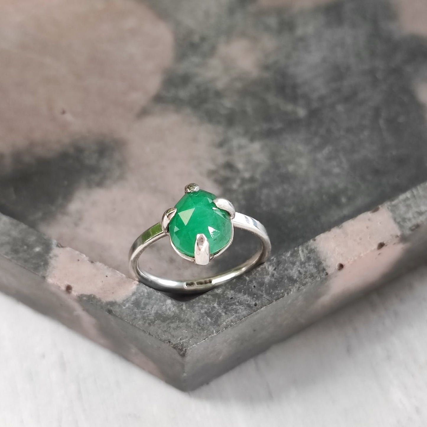 Rose-cut Emerald Ring