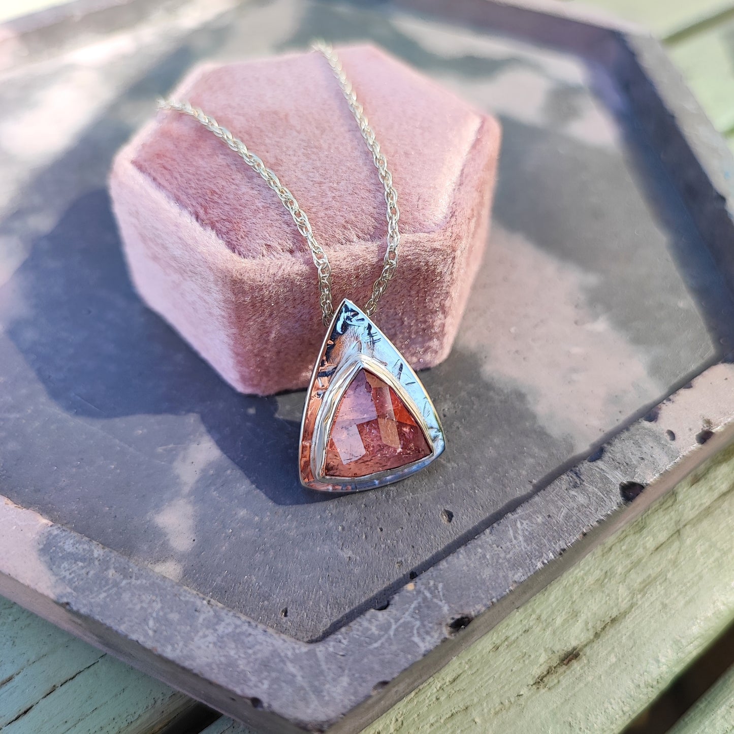 'Juicy' Peach Tourmaline Pendant