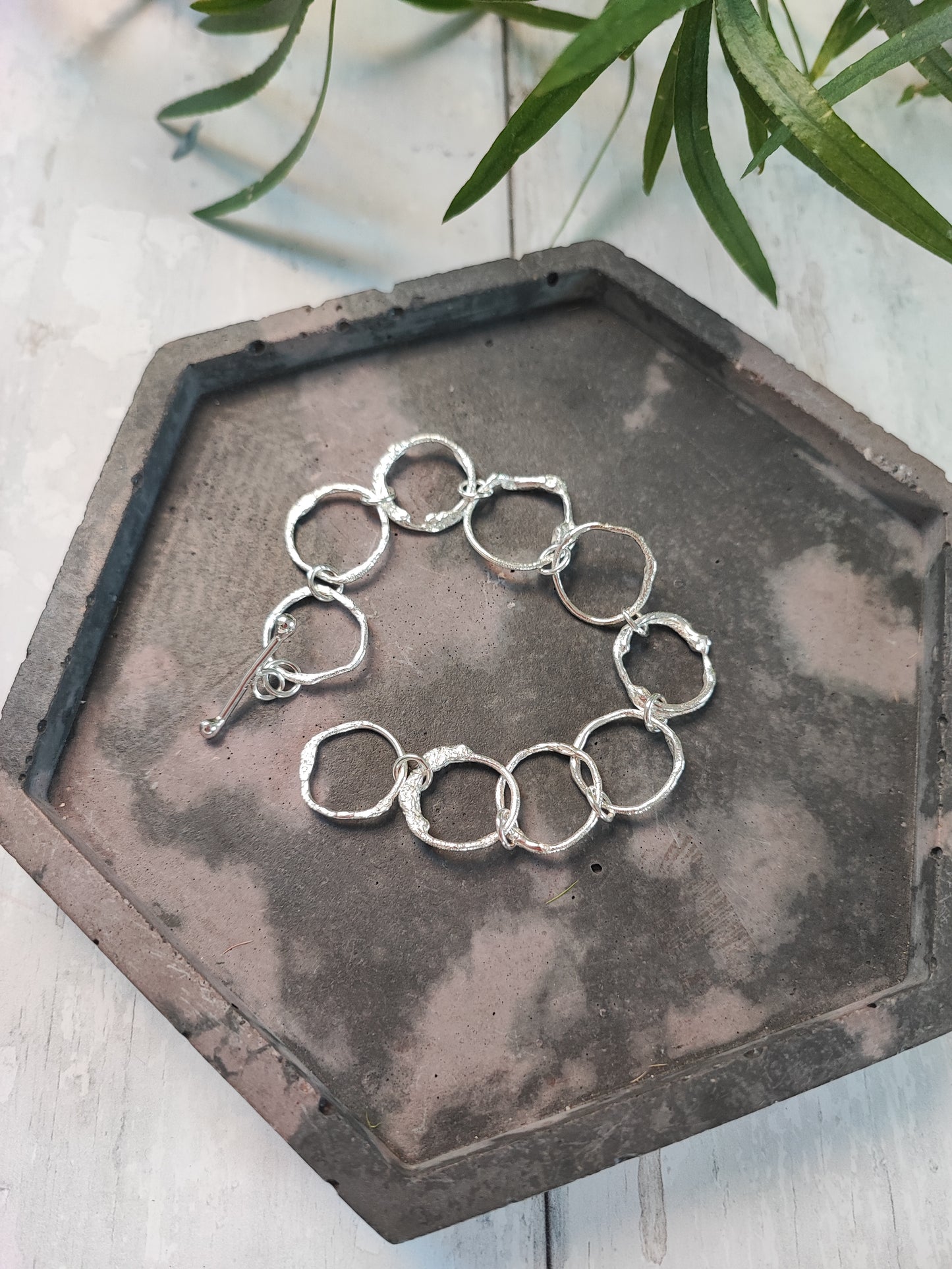 Sterling silver molten bracelet