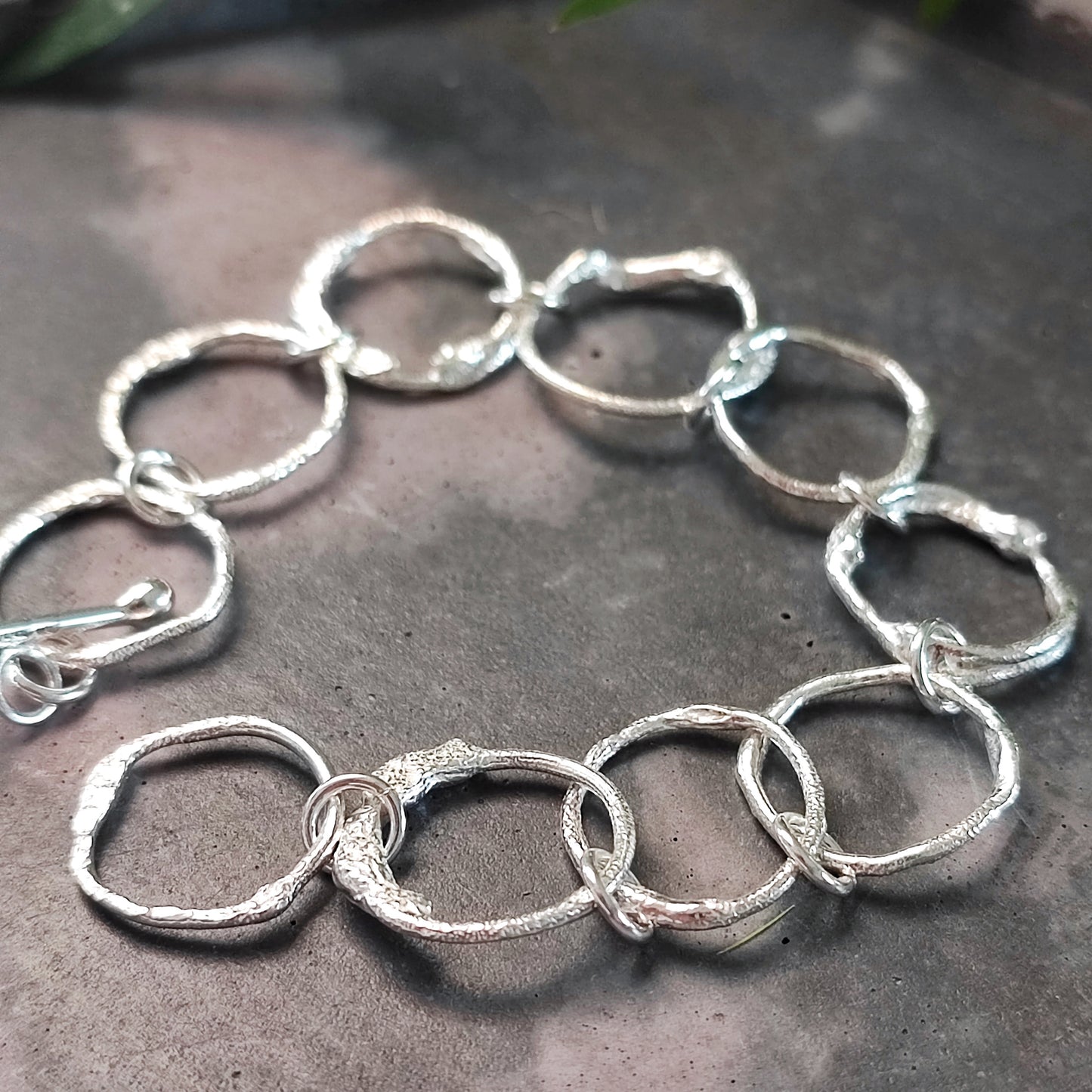 Sterling silver molten bracelet