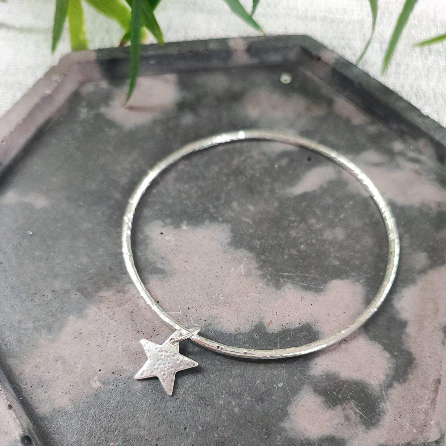 Sterling silver charm bangles