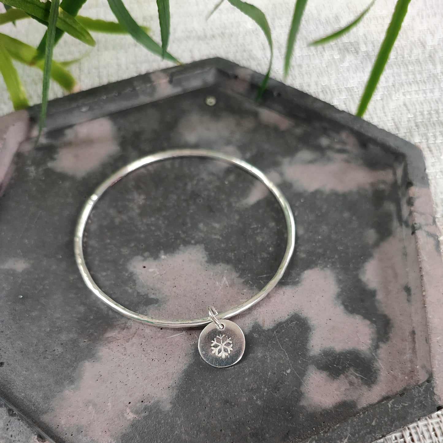 Sterling silver charm bangles