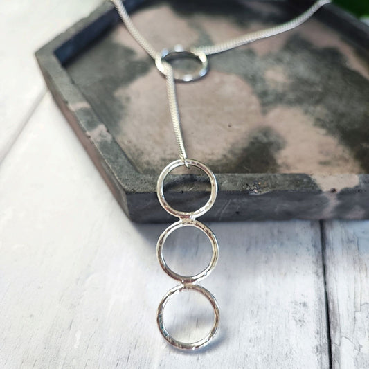 Triple Hoop Choke Chain Necklace