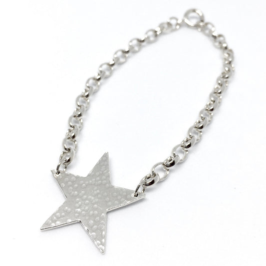 Chunky Hammered Star Bracelet