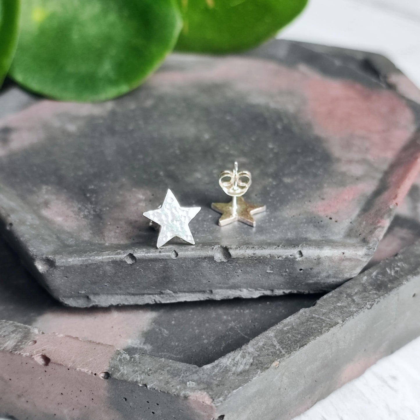 Hammered Star Studs