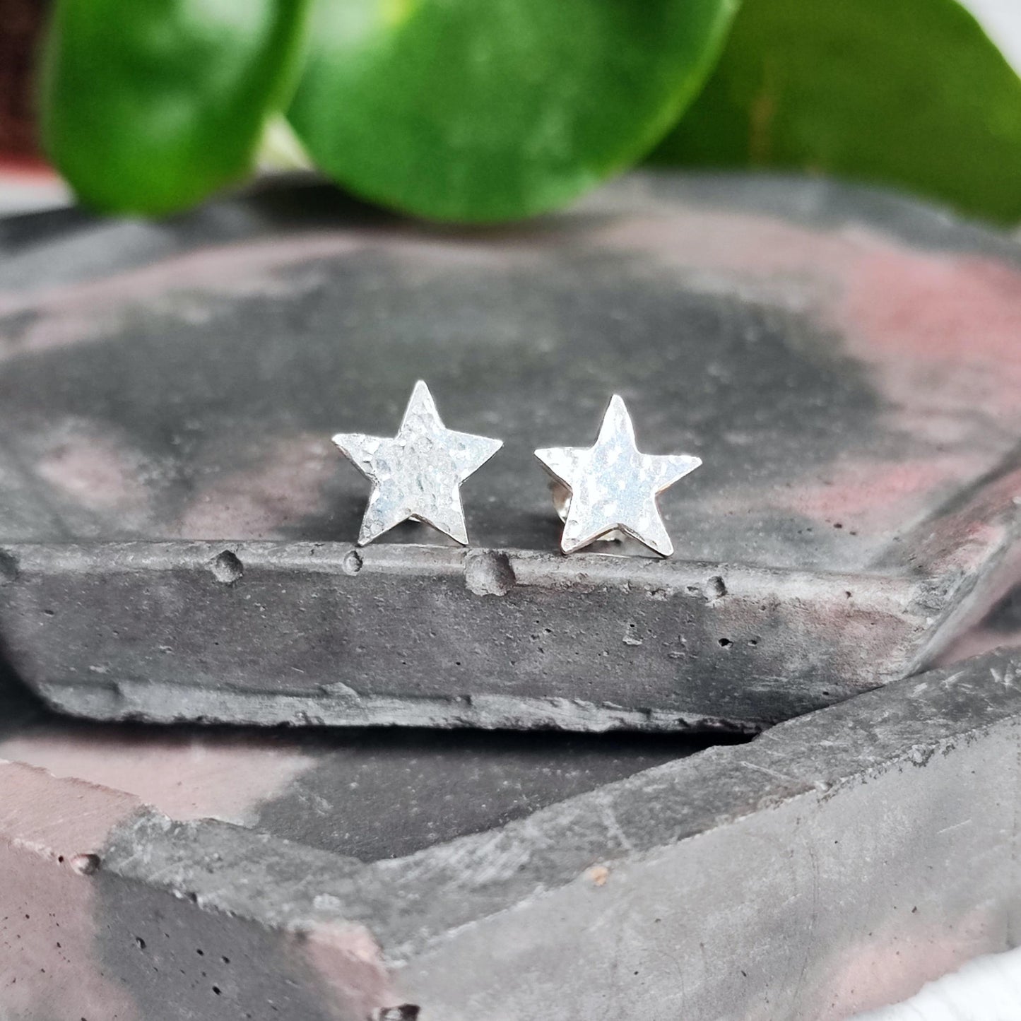 Hammered Star Studs