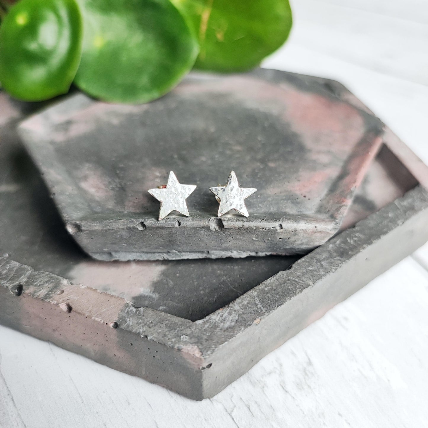Hammered Star Studs