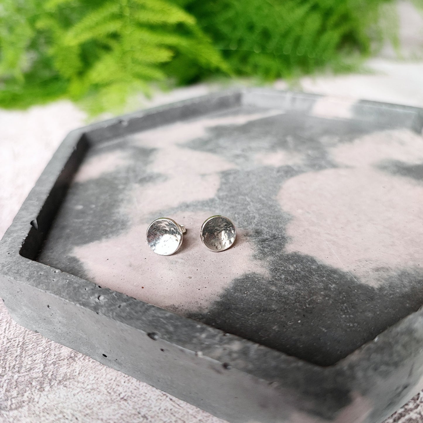 Hammered Dome Stud Earrings