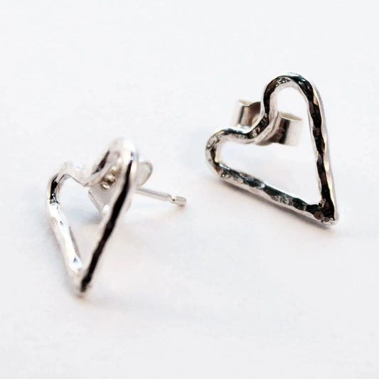 Open Wire Heart Studs