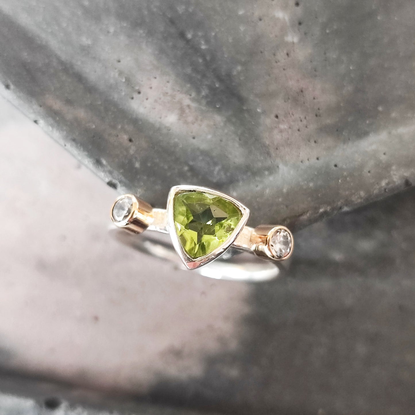 Peridot Trillion Ring