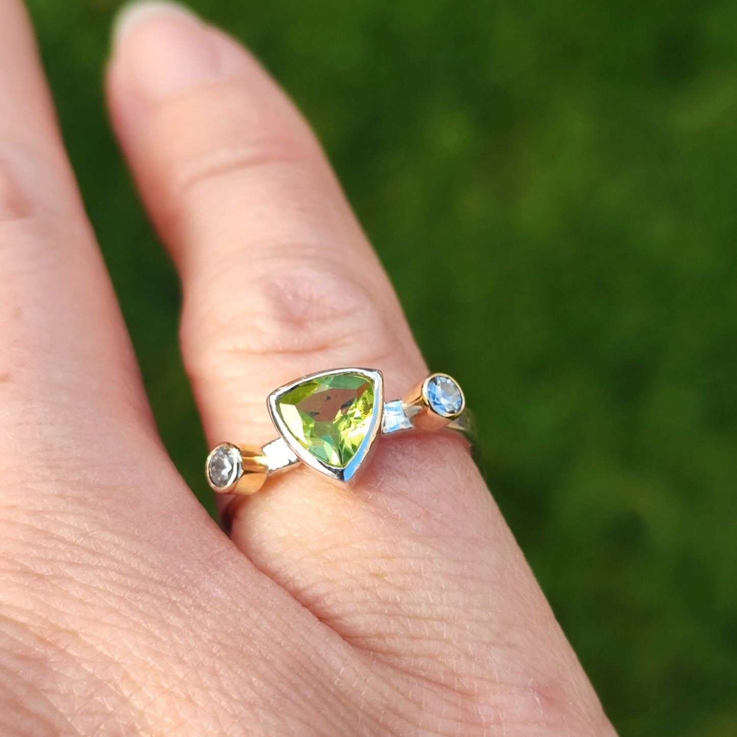 Peridot Trillion Ring