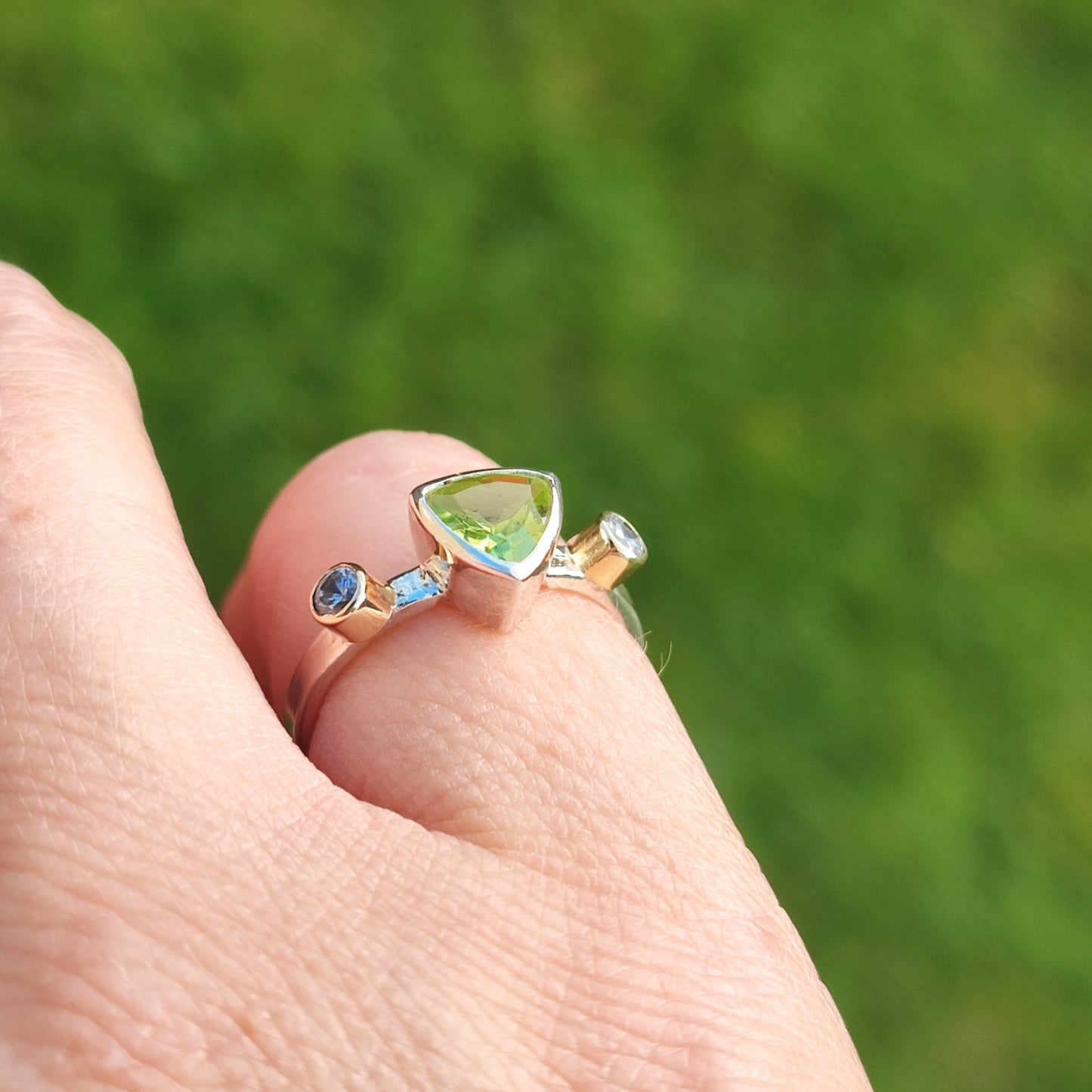 Peridot Trillion Ring
