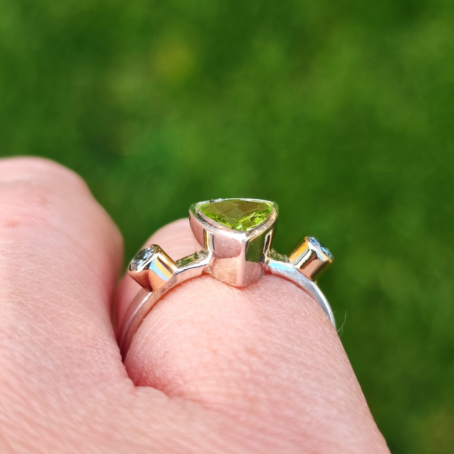 Peridot Trillion Ring