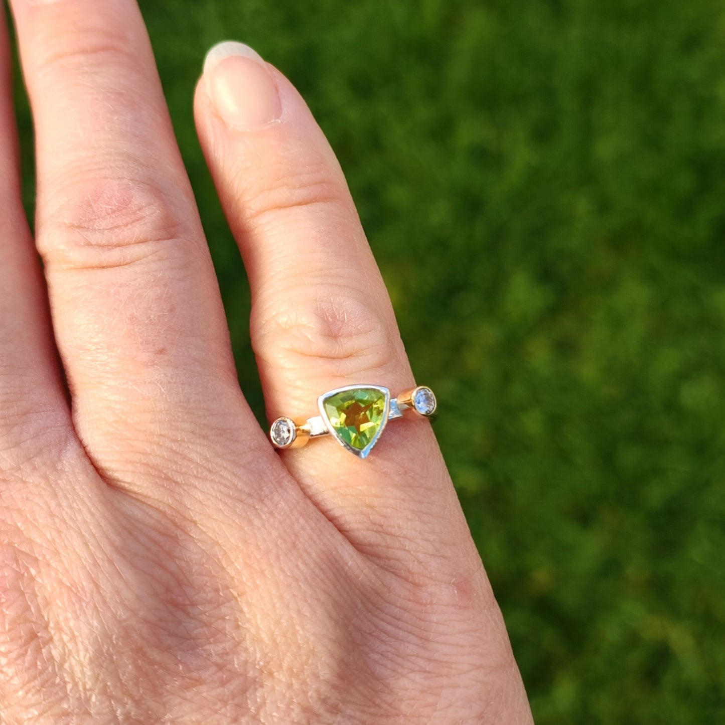 Peridot Trillion Ring