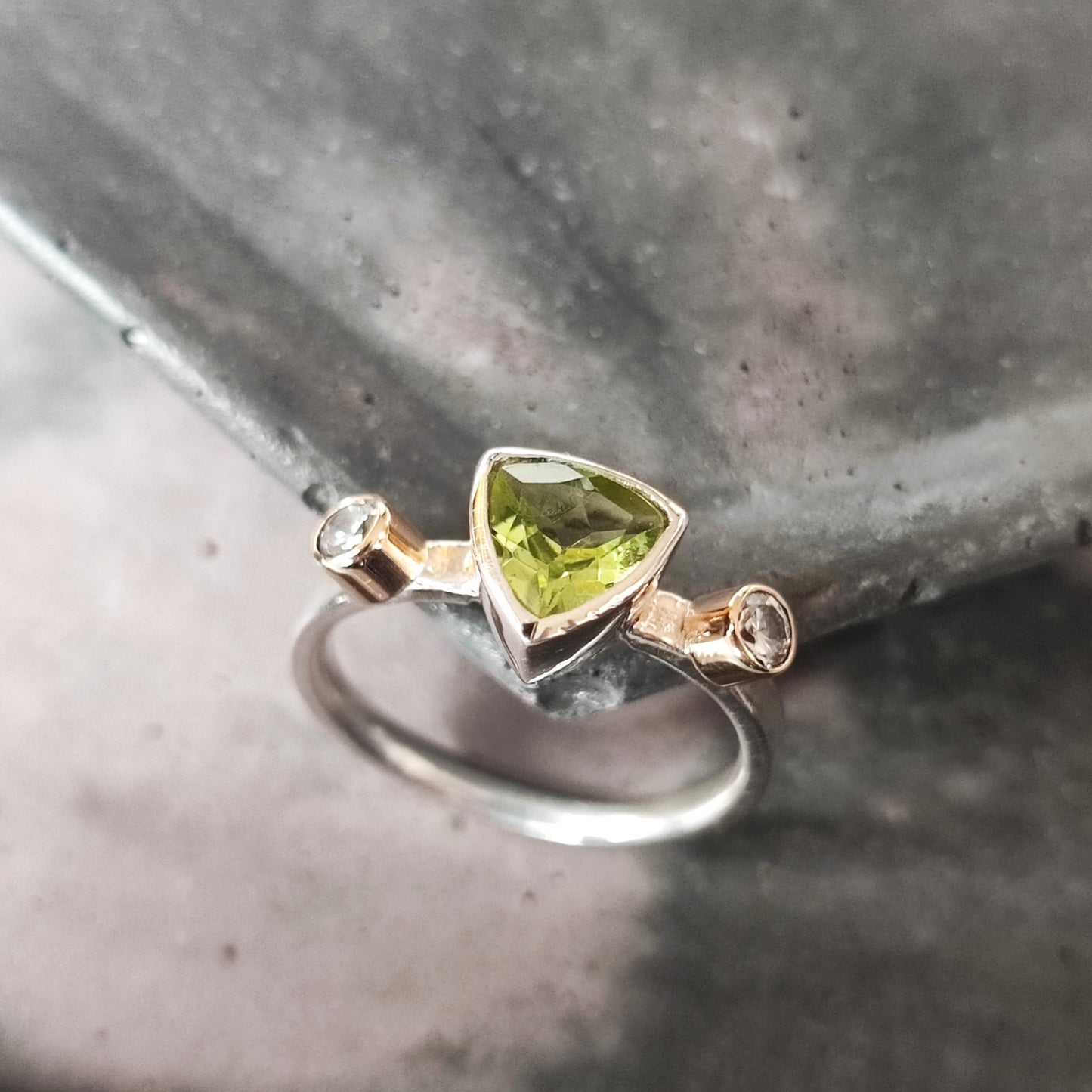 Peridot Trillion Ring