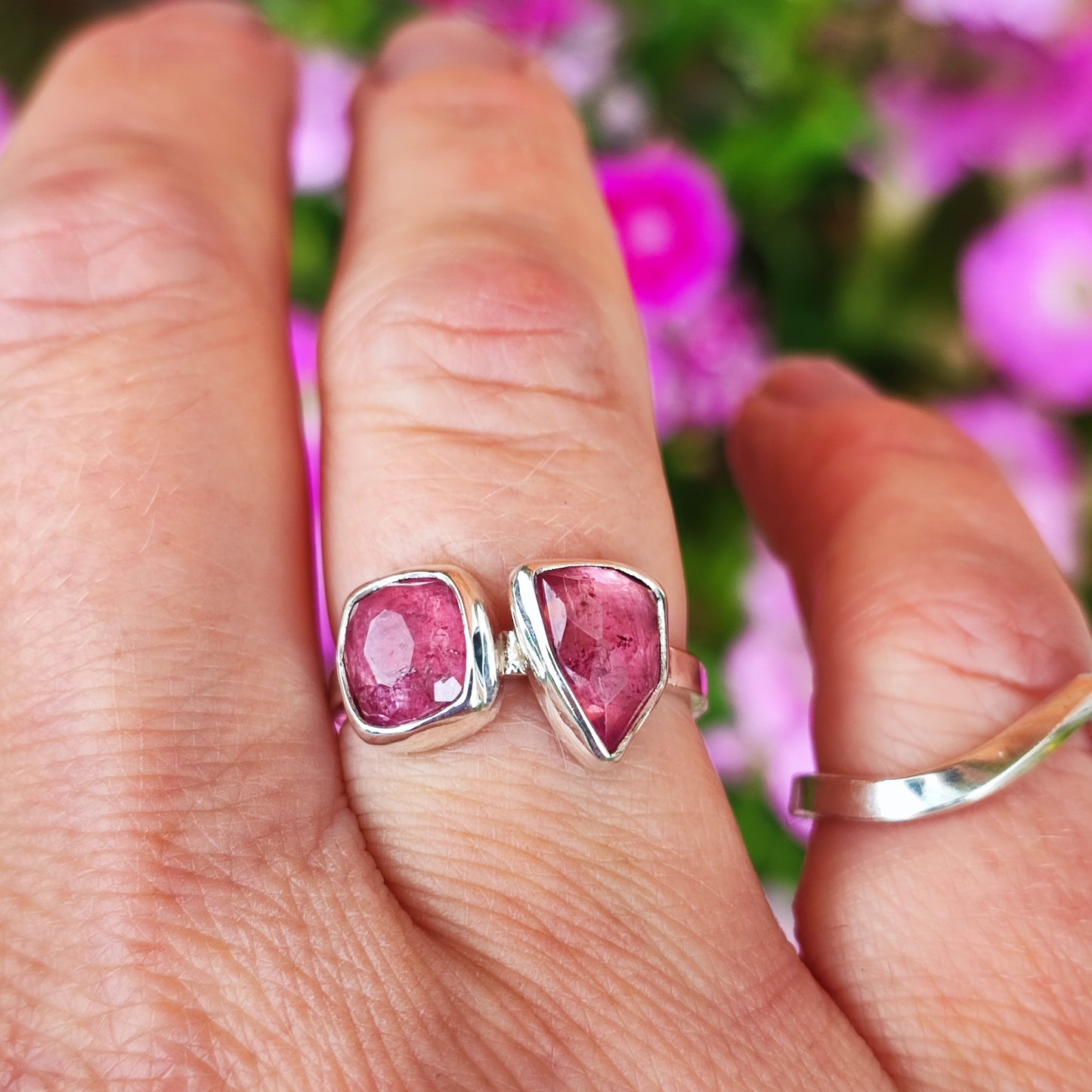 Double Juicy Pink Tourmaline Ring