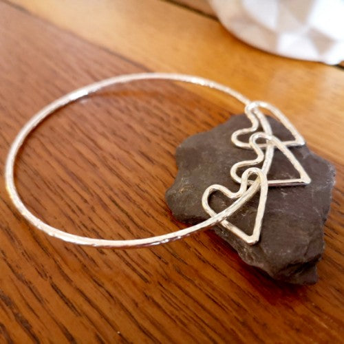 Triple Open Heart Bangle