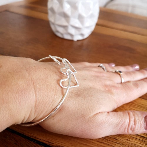 Triple Open Heart Bangle