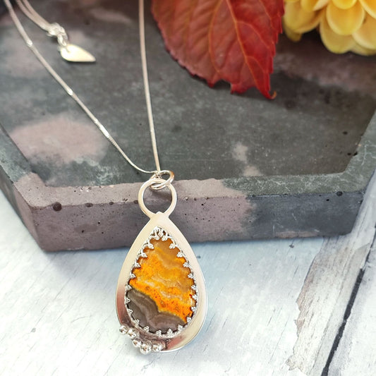 Bumblebee Jasper Droplet Pendant