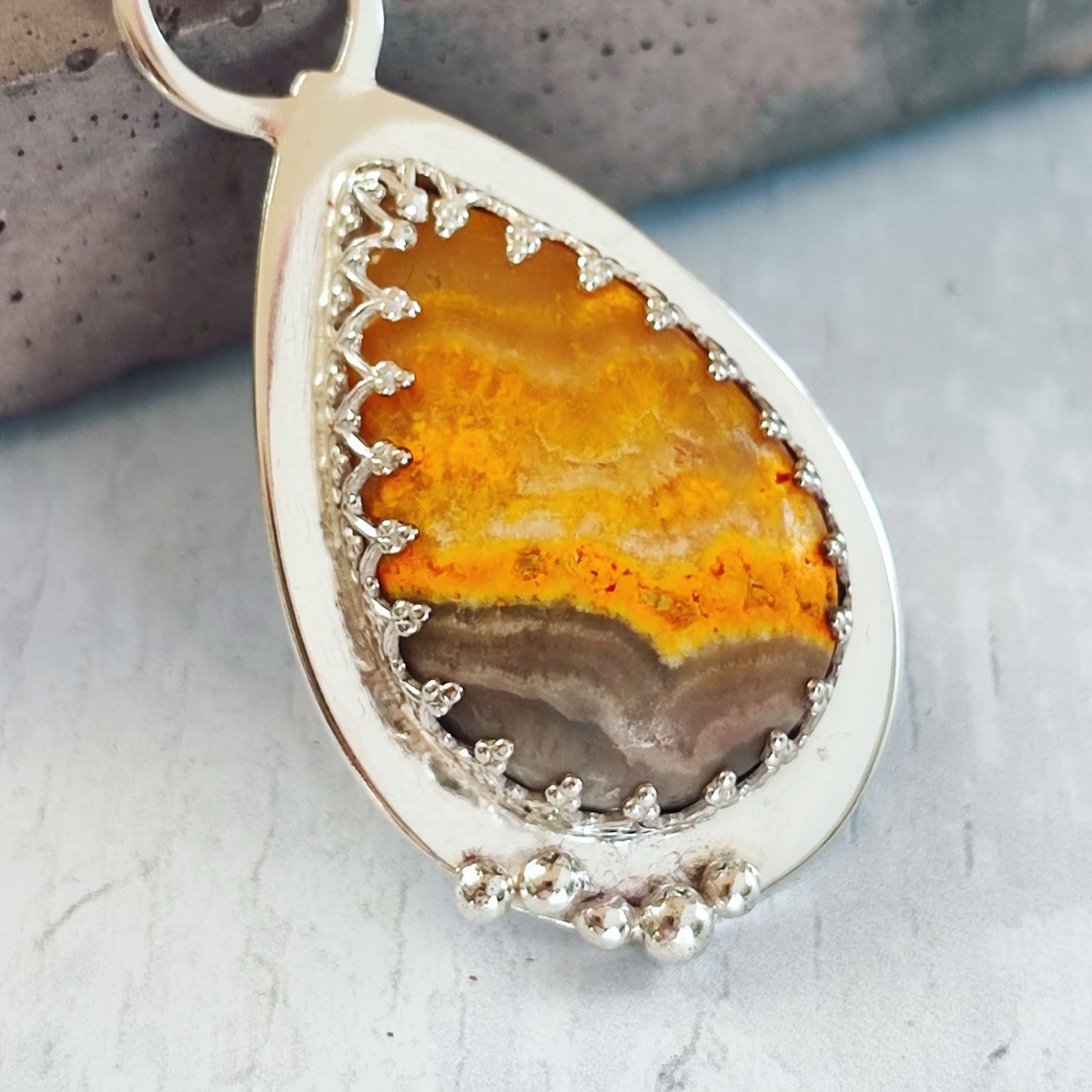 Bumblebee Jasper Droplet Pendant