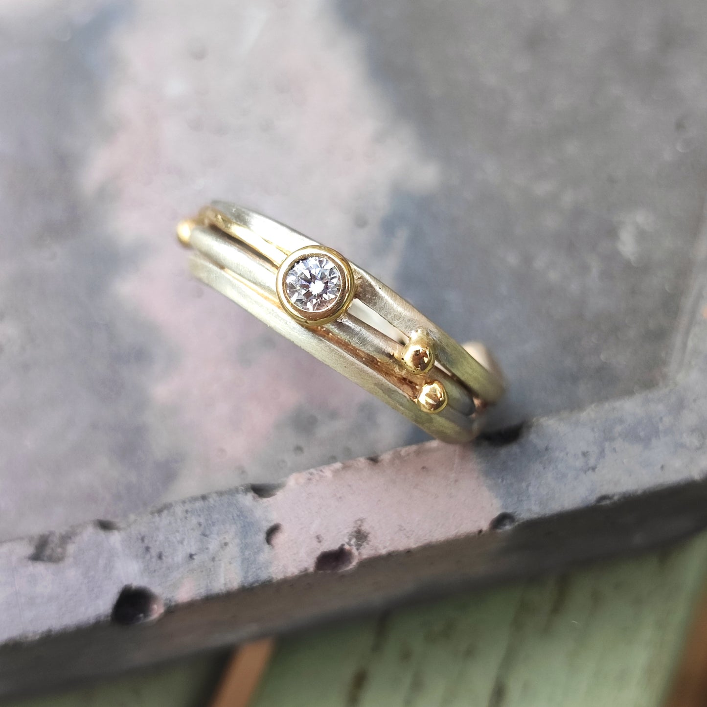 Chunky Molten Diamond Ring