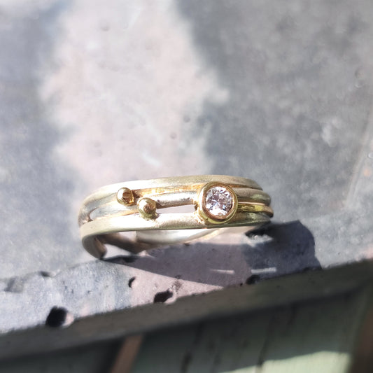 Chunky Molten Diamond Ring