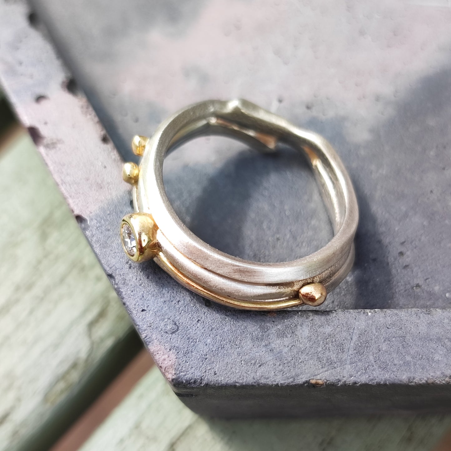 Chunky Molten Diamond Ring