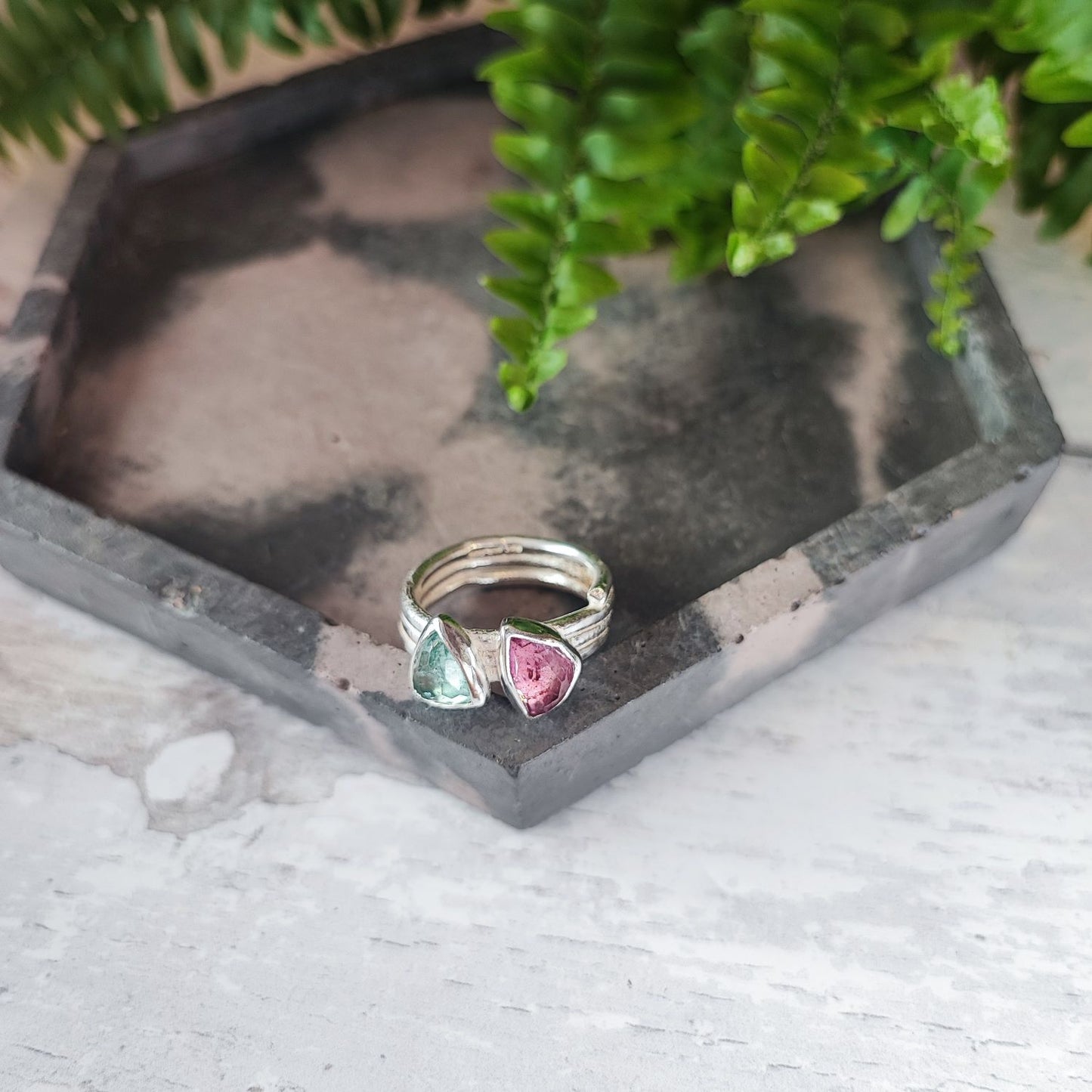 Pink and Green Double 'Juicy' Ring