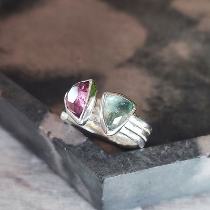 Pink and Green Double 'Juicy' Ring