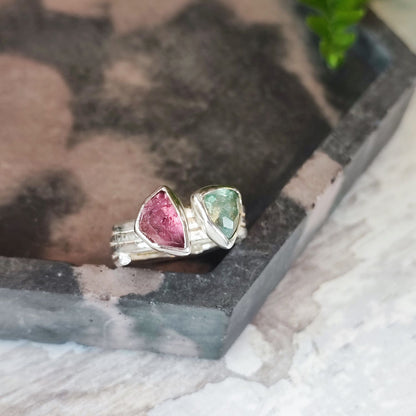 Pink and Green Double 'Juicy' Ring