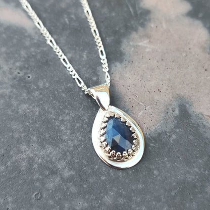 Sapphire Teardrop Pendant