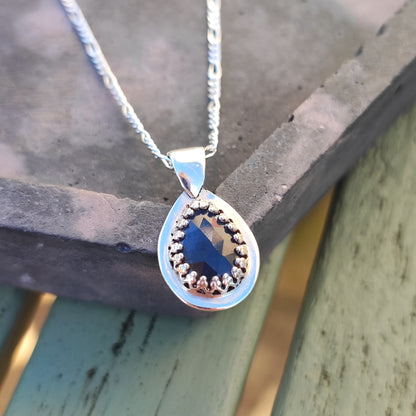 Sapphire Teardrop Pendant