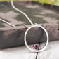 Stone-set Hammered Hoop Necklace