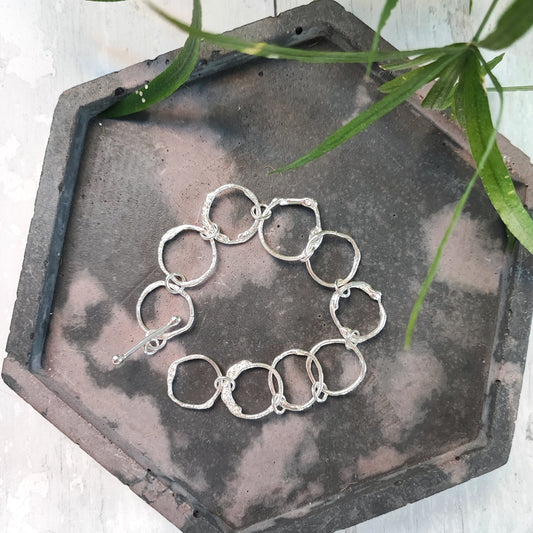 Sterling silver molten bracelet