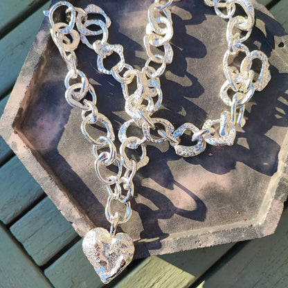 Chunky Recycled Drop Heart Chain