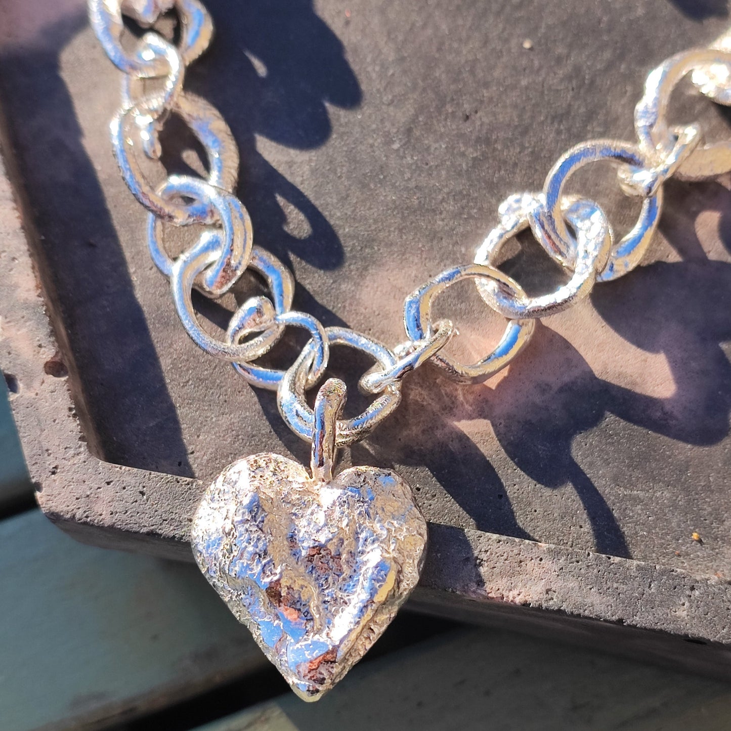 Chunky Recycled Drop Heart Chain