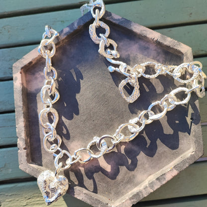 Chunky Recycled Drop Heart Chain