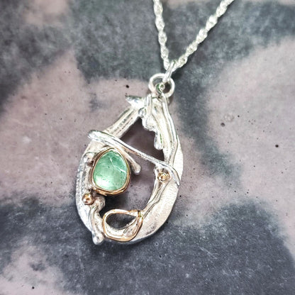 Light Green Tourmaline Teardrop Pendant