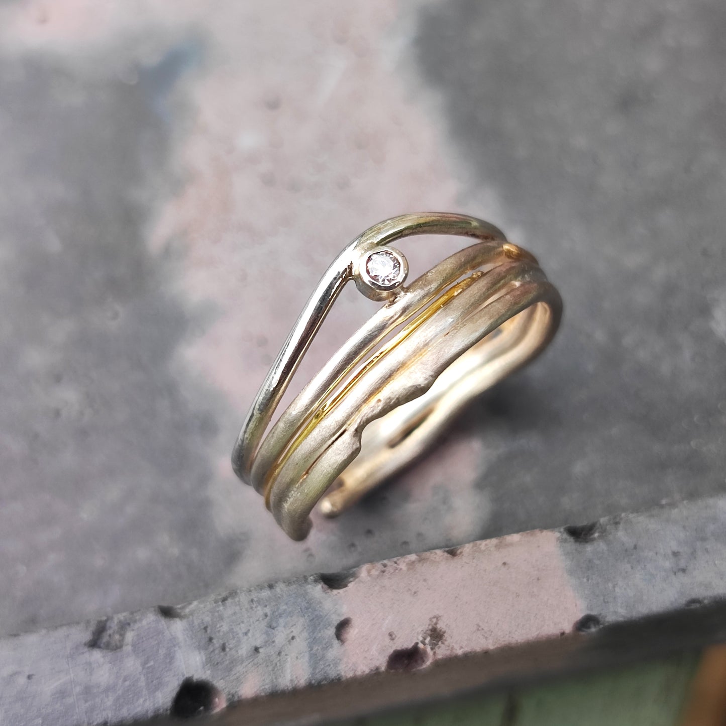 Fine Molten Little Diamond Ring