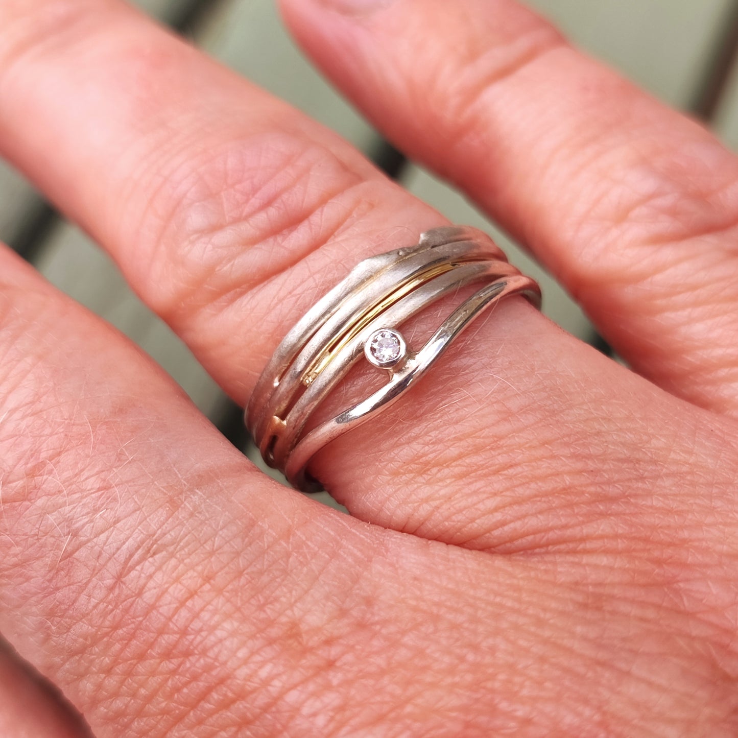 Fine Molten Little Diamond Ring