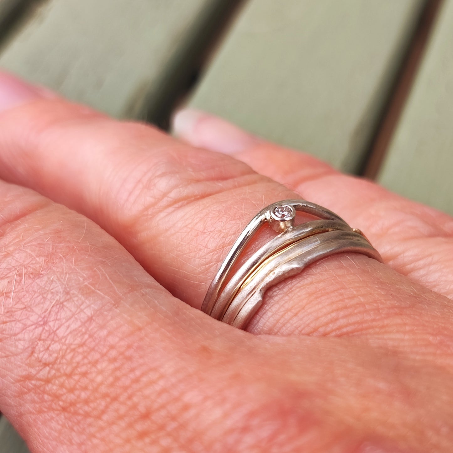 Fine Molten Little Diamond Ring