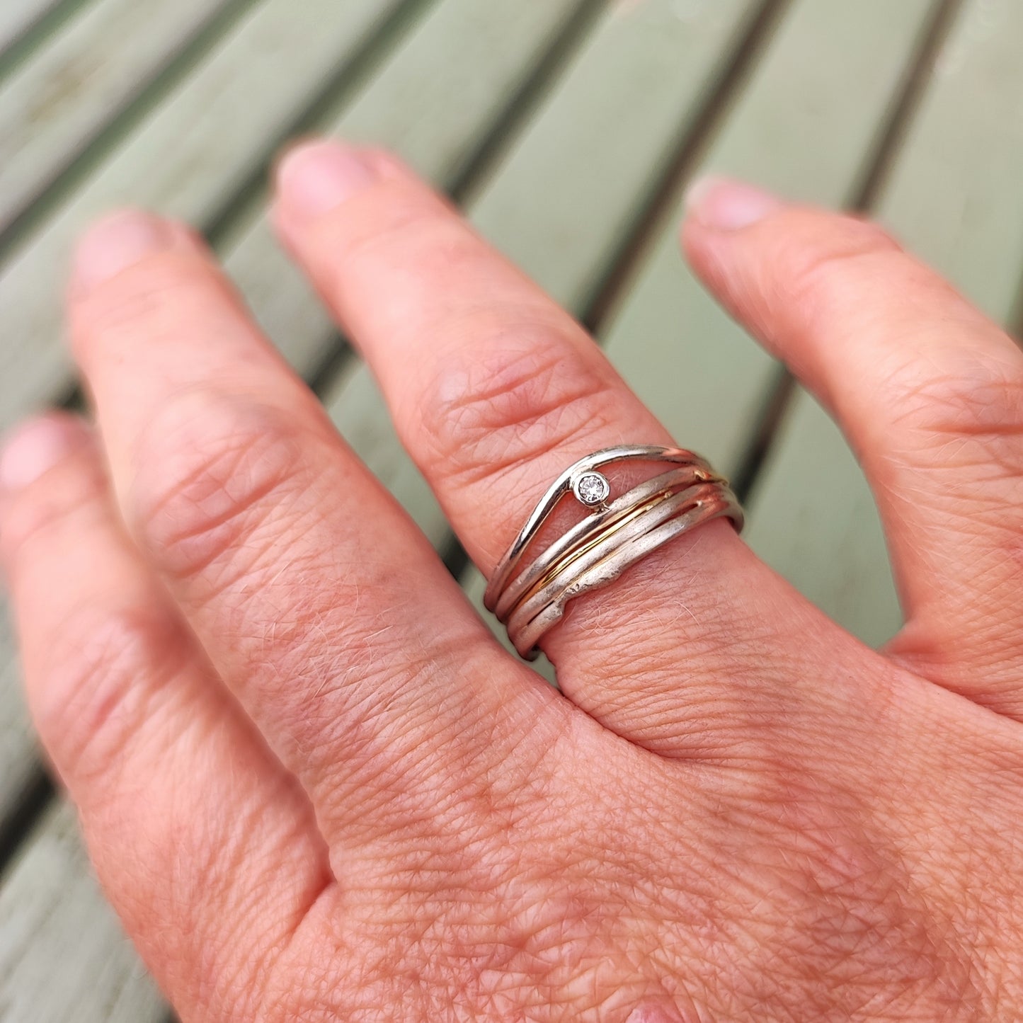 Fine Molten Little Diamond Ring