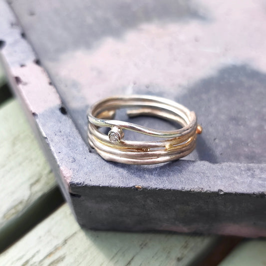 Fine Molten Little Diamond Ring
