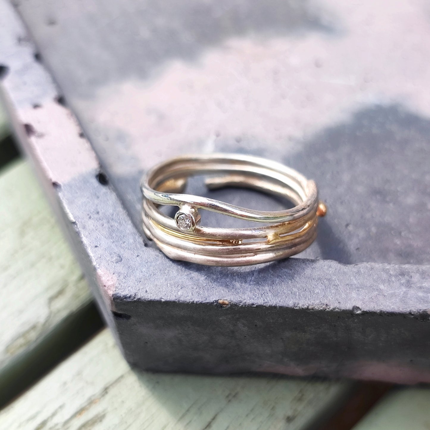 Fine Molten Little Diamond Ring