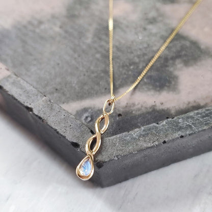 Rainbow Moonstone 'Twist' Pendant