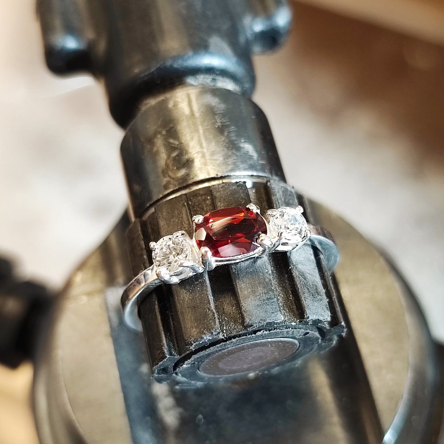 Red Garnet sparkle ring