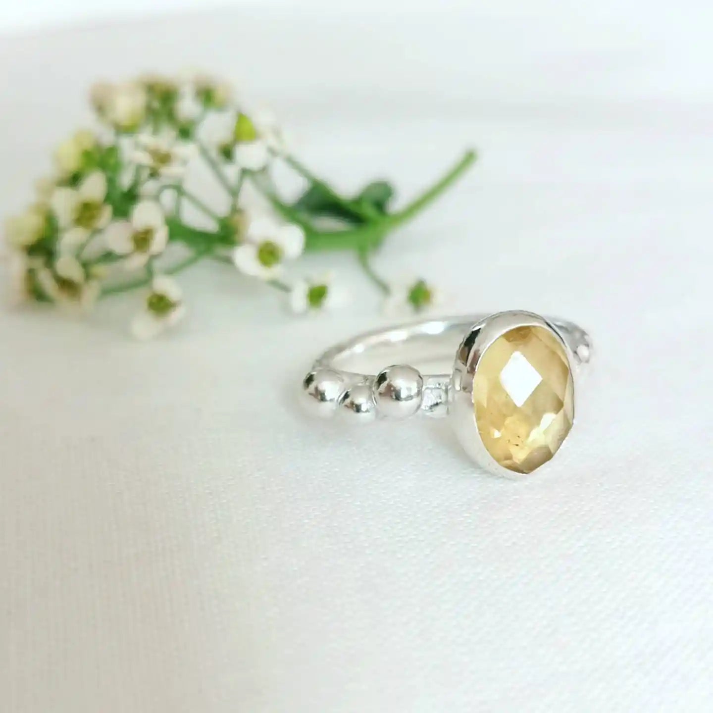 Citrine ‘Lunar’ Ring