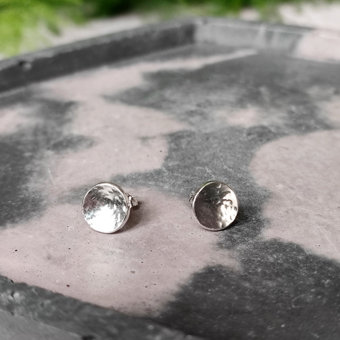 Hammered Dome Stud Earrings