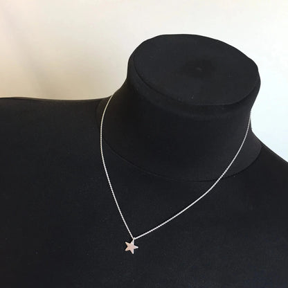 Mini Hammered Star Necklace