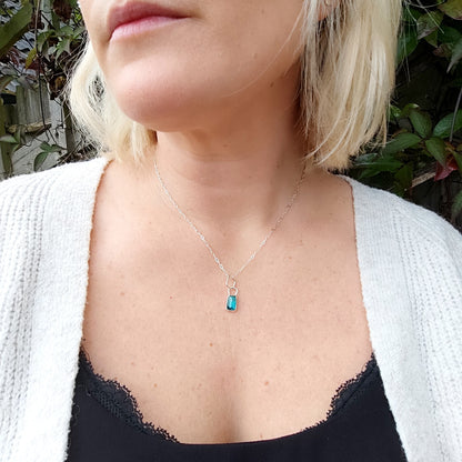 Teal green 'Juicy' Tourmaline pendant